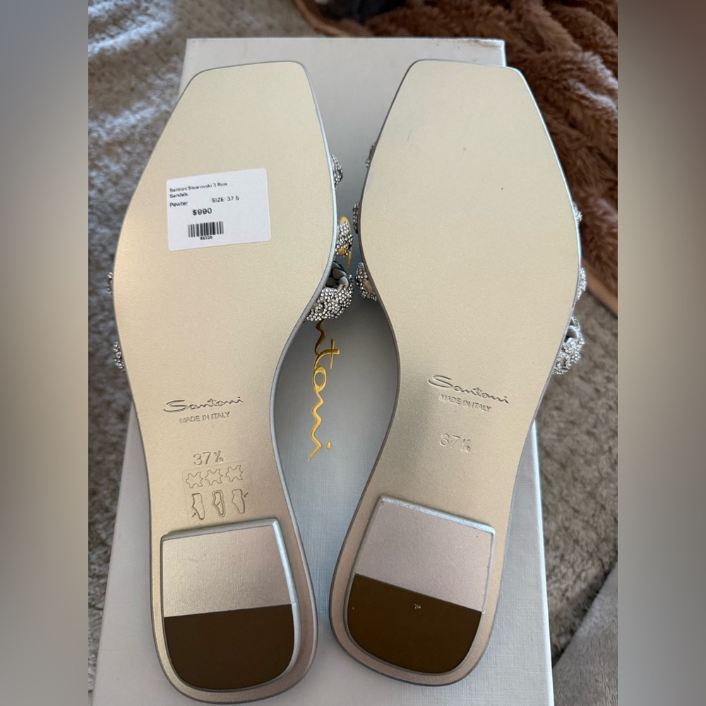 Santoni Swarovski Crystal Sandals 37.5 - Picture 8 of 8